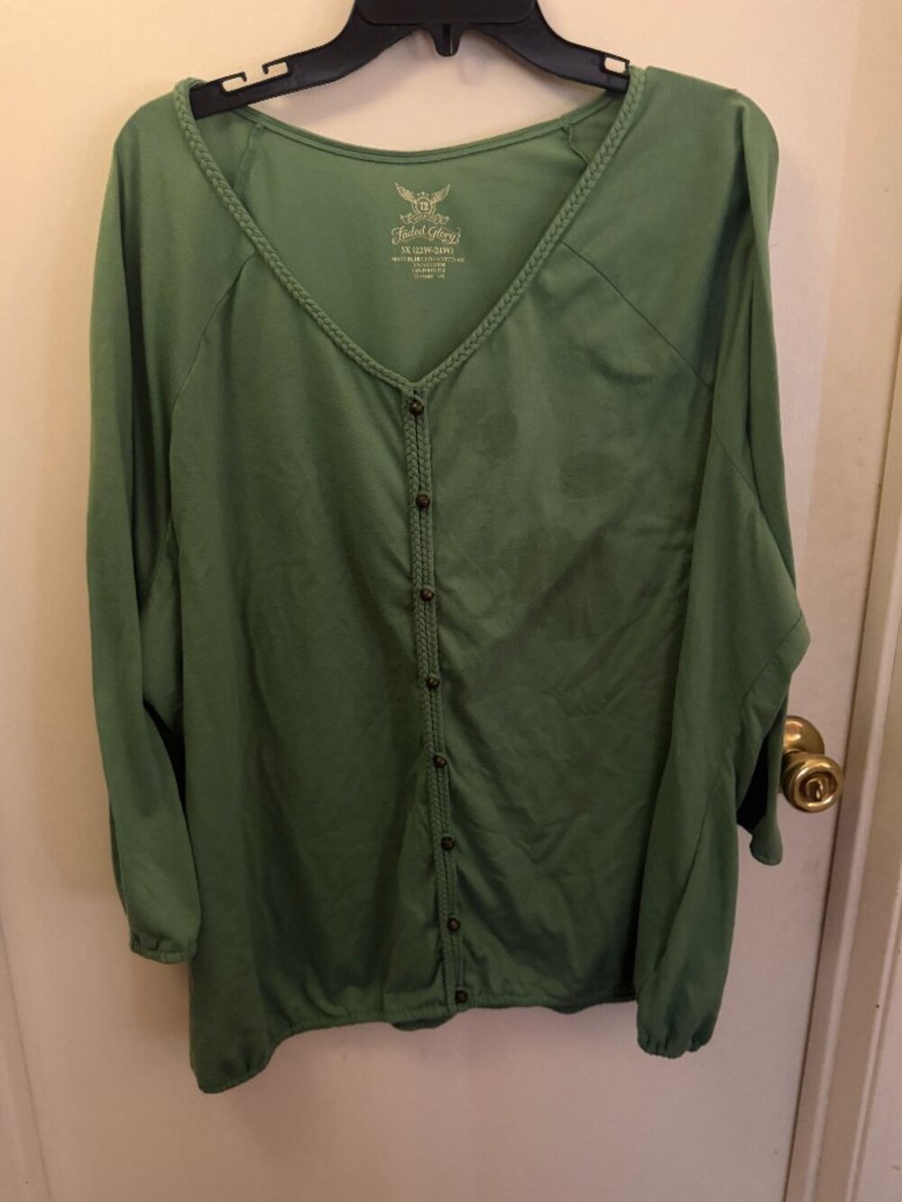 Faded Glory Green Blouse W 3X